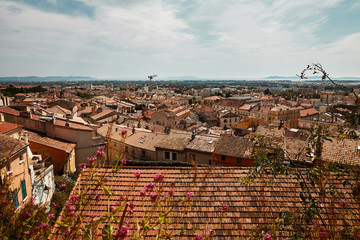 View on the town of Hyères, France