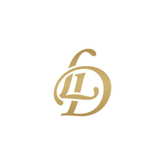 Initial letter LD, overlapping elegant monogram logo, luxury golden color