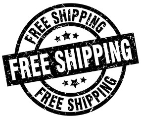 free shipping round grunge black stamp