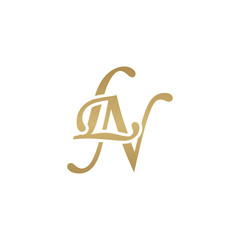 Initial letter LN, overlapping elegant monogram logo, luxury golden color