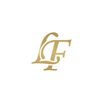 Initial letter LF, overlapping elegant monogram logo, luxury golden color