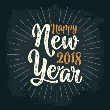 Happy New Year 2018 lettering