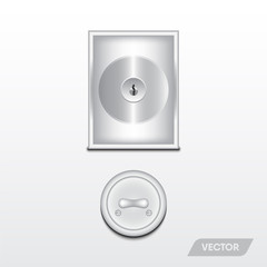 Security door knob, Modern design, Vector, Illustration