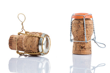 Champagne cork 2018 on cap isolated on white background