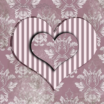 Valentines day, two hearts in a beautiful edition.