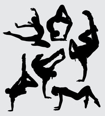 Dance parkour and aerobic sport silhouette Good use for symbol, logo, web icon, mascot, sign, sticker, or any design you want
