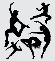 modern dance silhouette Good use for symbol, logo, web icon, mascot, sign, sticker, or any design you want
