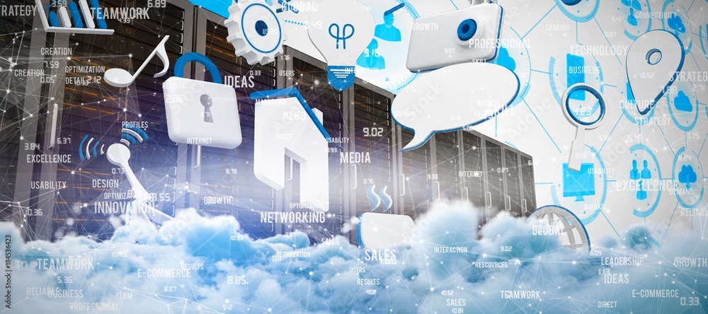 Poster composite image of digitally composite image of storm clouds