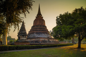 Pagoda of ancient temple at Sukhothai Historical Park