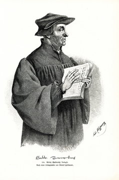 Huldrych (Ulrich) Zwingli, leader of the Reformation in Switzerland (from Spamers Illustrierte Weltgeschichte, 1894, 5[1], 275) 