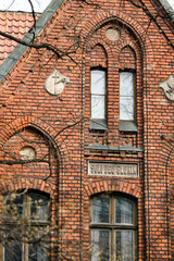 The brick facade of the Protestant Church