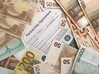Euro banknotes on the table