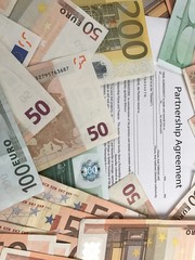 Euro banknotes on the table