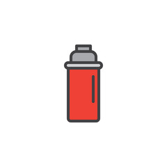 Thermos filled outline icon, line vector sign, linear colorful pictogram isolated on white. Cocktail shaker symbol, logo illustration. Pixel perfect vector graphics