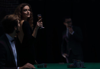 glamorous woman in a casino.