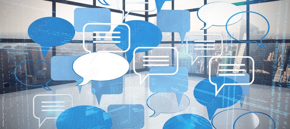 Poster composite image of various speech bubble symbols