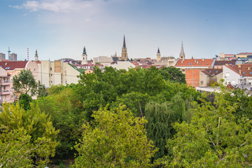 Novi Sad, Serbia August 02, 2014: Panorama of Novi Sad churches