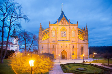 Fototapeta na wymiar St. Barbora cathedral, national cultural landmark, Kutna Hora, Czech republic, Europe