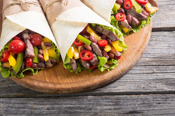 Burrito with beef