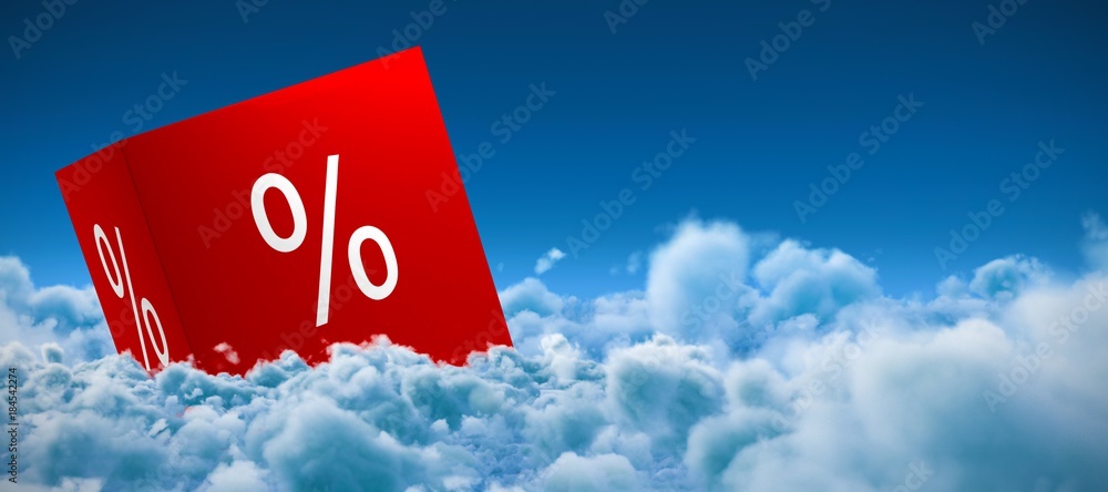 Poster composite image of vector icon of percentage symbol