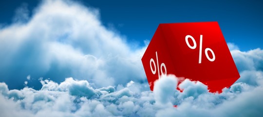 Composite image of vector icon of percentage symbol