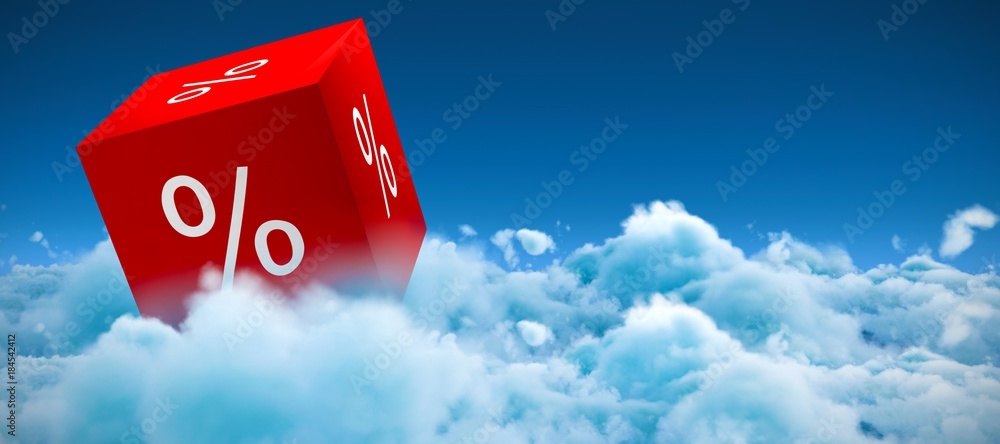 Poster composite image of vector icon of percentage symbol