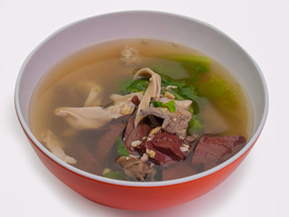 Boiled Pork blood soup.