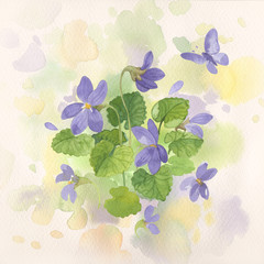 violet isolated watercolor pattern