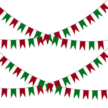 Collection of festive decorative flags for Christmas