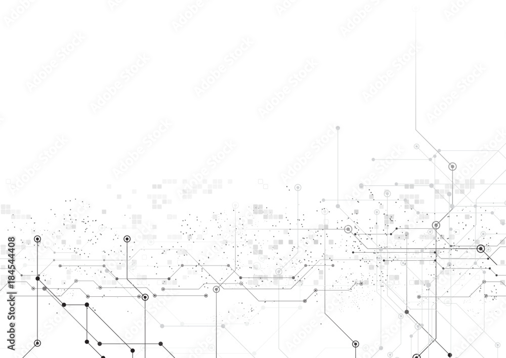 Poster vector white background abstract technology communication data science