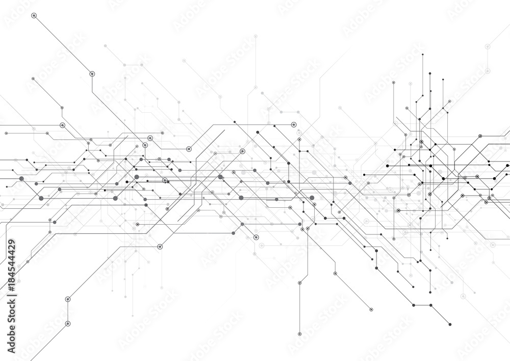 Poster vector white background abstract technology communication data science