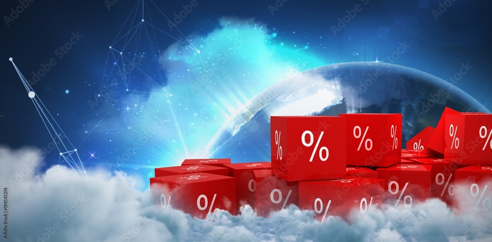 Poster composite image of vector icon of percentage symbol