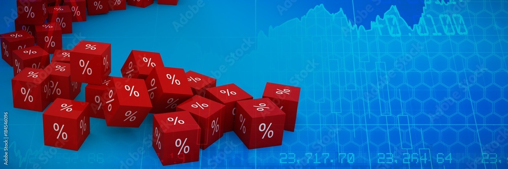 Poster composite image of vector icon of percentage symbol