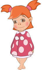  Illustration of a Cute Little Girl. Cartoon Character