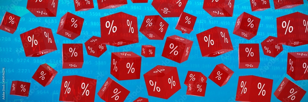 Poster composite image of vector sign of percentage