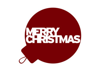 Red Bauble with white Merry Christmas