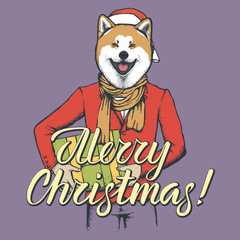 Dog Christmas vector illustration
