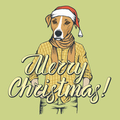 Dog Christmas vector illustration