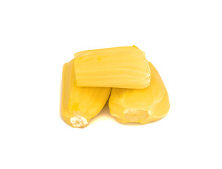 Jackfruit flesh isolated on white background