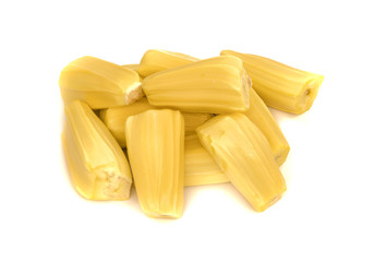 Jackfruit flesh isolated on white background