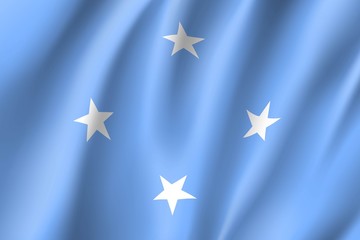Federated States Micronesia national flag. Patriotic symbol in official country colors. Illustration of Oceania state flag. Vector realistic icon