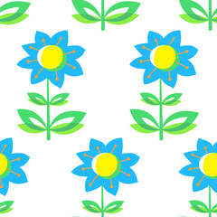 Floral seamless pattern with transparency elements. Background with abstract bright flowers.