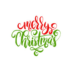 Merry Christmas lettering. Vector calligraphic illustration. Happy Holidays greeting card etc.