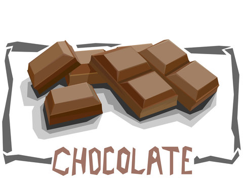 Vector simple illustration of chocolate bar.