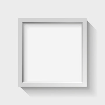 Realistic empty frame on light background, border for your creative project, vector design object