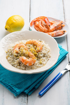 rice with shrimp and grated lemon