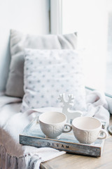 Cozy winter christmas morning