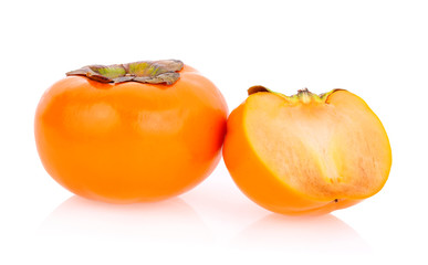 ripe persimmons isolated on white background