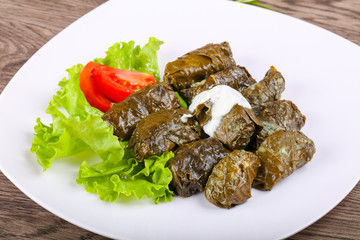 Dolma - stuffed meat in grape leaves