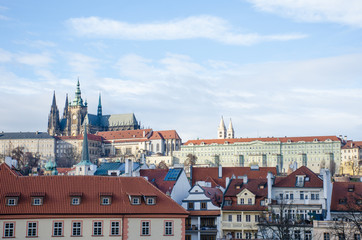 Naklejka na ściany i meble St Vitus Cathedral viewed from Charles Bridge Prague